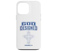 Design athlétique chrétien conçu par Dieu : Croix Bleue Coque pour iPhone 13 Pro Max