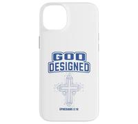Design athlétique chrétien conçu par Dieu : Croix Bleue Coque pour iPhone 14 Plus