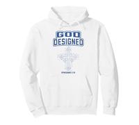Design athlétique chrétien conçu par Dieu : Croix Bleue Sweat à Capuche