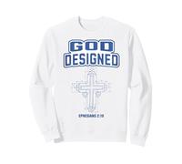 Design athlétique chrétien conçu par Dieu : Croix Bleue Sweatshirt