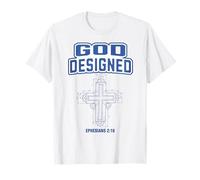 Design athlétique chrétien conçu par Dieu : Croix Bleue T-Shirt