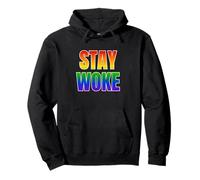 Design Audacieux Arc-en-Ciel « Stay Woke » Sweat à Capuche