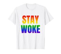 Design Audacieux Arc-en-Ciel « Stay Woke » T-Shirt