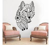 Design : autocollant mural Wolf S, autocollant mural de lit Déco vinyle Salon Chambre Fresque murale 42x64cm