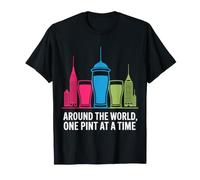 Design Autour du Monde Une Pinte à la Fois T-Shirt