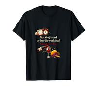 Design avec Citation « Working Hard Or Hardly Working Wine » T-Shirt