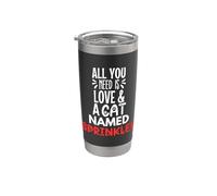 Design avec nom de chat - Tout ce dont vous avez besoin, c'est l'amour Gobelet isotherme en acier inoxydable double paroi
