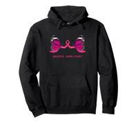 Design « Believe Hope Fight » pour la Sensibilisation au Cancer du Sein Sweat à Capuche