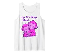 Design « Big Sister Little Sister » câlinant des singes Roses Débardeur