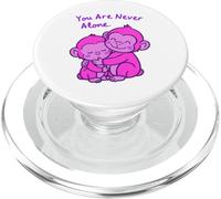 Design « Big Sister Little Sister » câlinant des singes Roses PopSockets PopGrip pour MagSafe