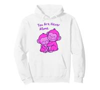 Design « Big Sister Little Sister » câlinant des singes Roses Sweat à Capuche