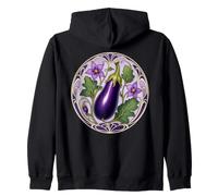 Design botanique Art Nouveau Aubergine légume Sweat à Capuche