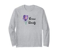 Design botanique de Floraison printanière de la Crocus Flower Society Manche Longue