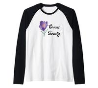 Design botanique de Floraison printanière de la Crocus Flower Society Manche Raglan