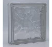 Design Brique de verre Nuage clair brillant 19x19x5 cm - 8 pièces