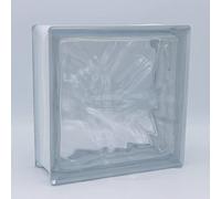 Design Brique de verre Nuage clair brillant 19x19x8 cm - 5 pièces | Convient pour créer une cloison de séparation, comme séparateur de pièce ou comme cloison de douche