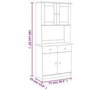 Design Buffet/Placard de cuisine Blanc - Buffet ALTA blanc 77x35x165cm bois massif de pin 33.84 Kg 162315 3211015