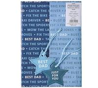 Design By Violet Papier cadeau imprimé bleu clair et foncé pour la fête des pères, papa, anniversaire, occasions, cadeaux - 2 feuilles et 2 étiquettes cadeaux - Best Dad, Just For You, Father - 50 cm