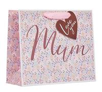 Design by Violet Sac cadeau pour la fête des mères Motif floral Rose Taille moyenne