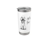 Design caniche standard « Let's Go! » - Design caniche heureux Gobelet isotherme en acier inoxydable double paroi