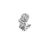 Design Cap Dentaire Simple Forme de Rose, Plaqué Or et Argent Style Hip-Hop, Bijou Dentaire Cadeau Mode Unisexe(Silver)