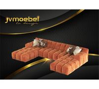 Design Chesterfield velours Canapé d'angle moderne en forme de U Salon Canapé d'angle Nouveau
