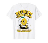 Design Citron Heureux pour Éveiller Votre Esprit T-Shirt Graphique avec Valeur, Homme, Blanc, S