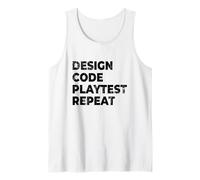 Design Code Playtest Repeat Game Designer Game Dev Débardeur