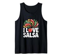 Design coloré et audacieux avec inscription « I Love Salsa » Débardeur