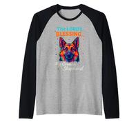 Design coloré « The Lords Blessing German Shepherd Dog Faith » Manche Raglan