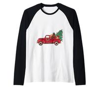 Design Cool de Noël. Vieux Camion avec Arbre de Noël Manche Raglan