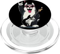 Design Cool Husky Dog Rock Music Guitar Player PopSockets PopGrip pour MagSafe