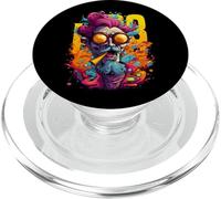 Design Cool Vieil Homme. Cheveux Rouges colorés, Yeux Jaunes chèvre PopSockets PopGrip pour MagSafe