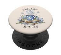 Design Cosy et Magique pour Les Amateurs de Lecture du Solstice d'hiver PopSockets PopGrip Adhésif