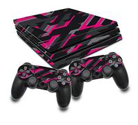 Design Cover Film de protection autocollant en vinyle, anti-rayures, pour console de jeux et boîtier de manette de jeux RX022, spécialement conçu pour PS4 Pro, n° 22, rose fluo