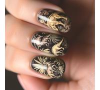 Design créatif d ' ongles de dinosaure rétro pour les femmes qui aiment l ' art, parfait pour exprimer leur individualité sur n ' importe quelle place de célébration