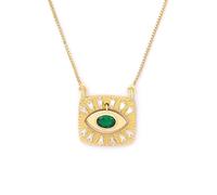 Design créatif Zircon Or Turc Evil Eye Carré Pendentif Collier Femmes Hip Hop Street Jewelry Fête Cadeau Porte-Bonheur