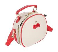 Design Croisé Paquet Bandoulière Sangle Épaisse en PU, Rouge, Femme | Style Mode, Usage Quotidien pour Étudiantes et Adultes, Format Léger, Détail Cerise, Look Estival