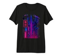 Design Cyberpunk Cityscape pour Les adeptes de Science-Fiction T-Shirt Haut de Gamme