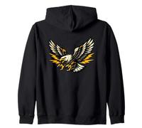 Design d'aigle Dynamique avec Motif d'Éclairs Sweat à Capuche