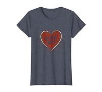 Design d'amour inspirant en Forme de cœur Reconnaissant pour la Gratitude T-Shirt, Femme, Bleu Chiné, XL