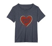 Design d'amour inspirant en Forme de cœur Reconnaissant pour la Gratitude T-Shirt, Femme Grandes Tailles, Bleu Chiné, 2X