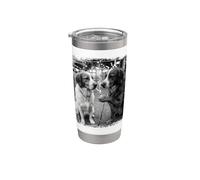 Design d'art de rue Cool Brittany avec des chiens qui fument une cigarette Gobelet isotherme en acier inoxydable double paroi