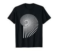 Design d'art linéaire géométrique en Spirale fossile | Abstrait Minimal T-Shirt Graphique avec Valeur