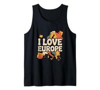Design d'aventure cartographique « J'aime l'europe » Débardeur