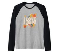 Design d'aventure cartographique « J'aime l'europe » Manche Raglan