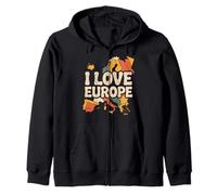 Design d'aventure cartographique « J'aime l'europe » Sweat à Capuche