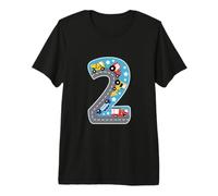 Design de 2ème Anniversaire pour Les Enfants | Voitures T-Shirt Haut de Gamme