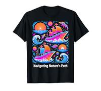 Design de Bateau Nautique Vibrant naviguant dans la Nature T-Shirt