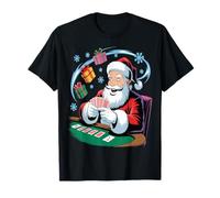 Design de Casino de Noël Amusant pour Joueur de Santa Poker T-Shirt